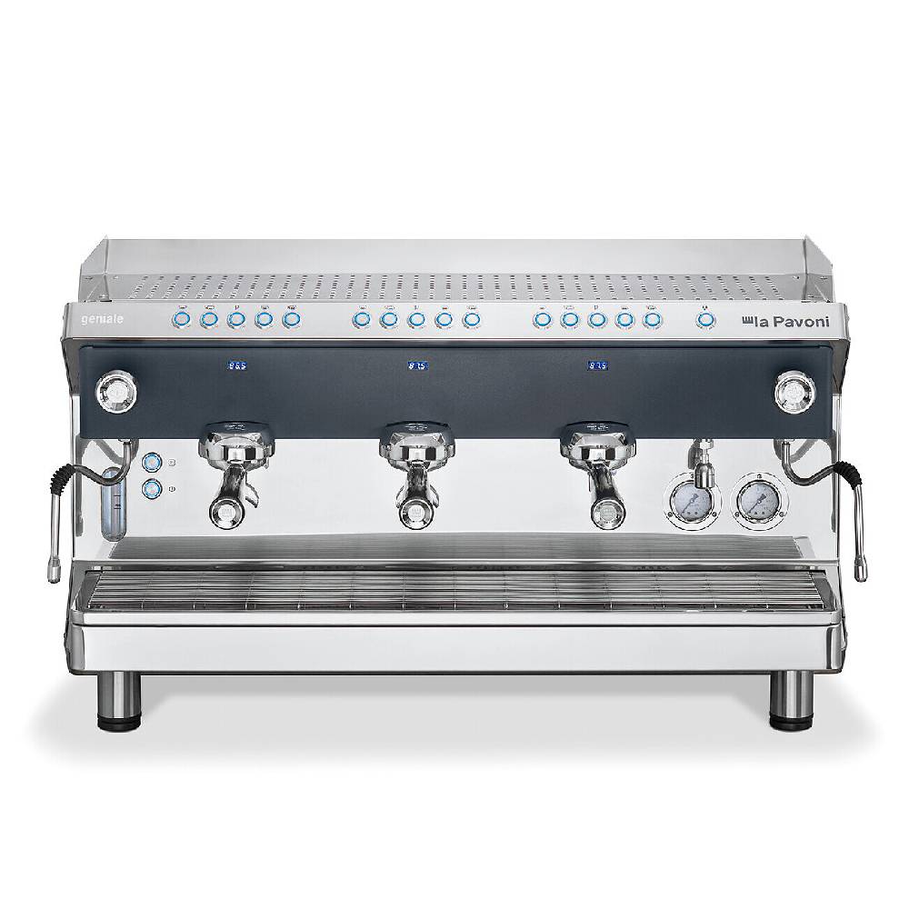 La Pavoni GENIALE VOLUMETRICA 3 GRUPPI NERA Presa