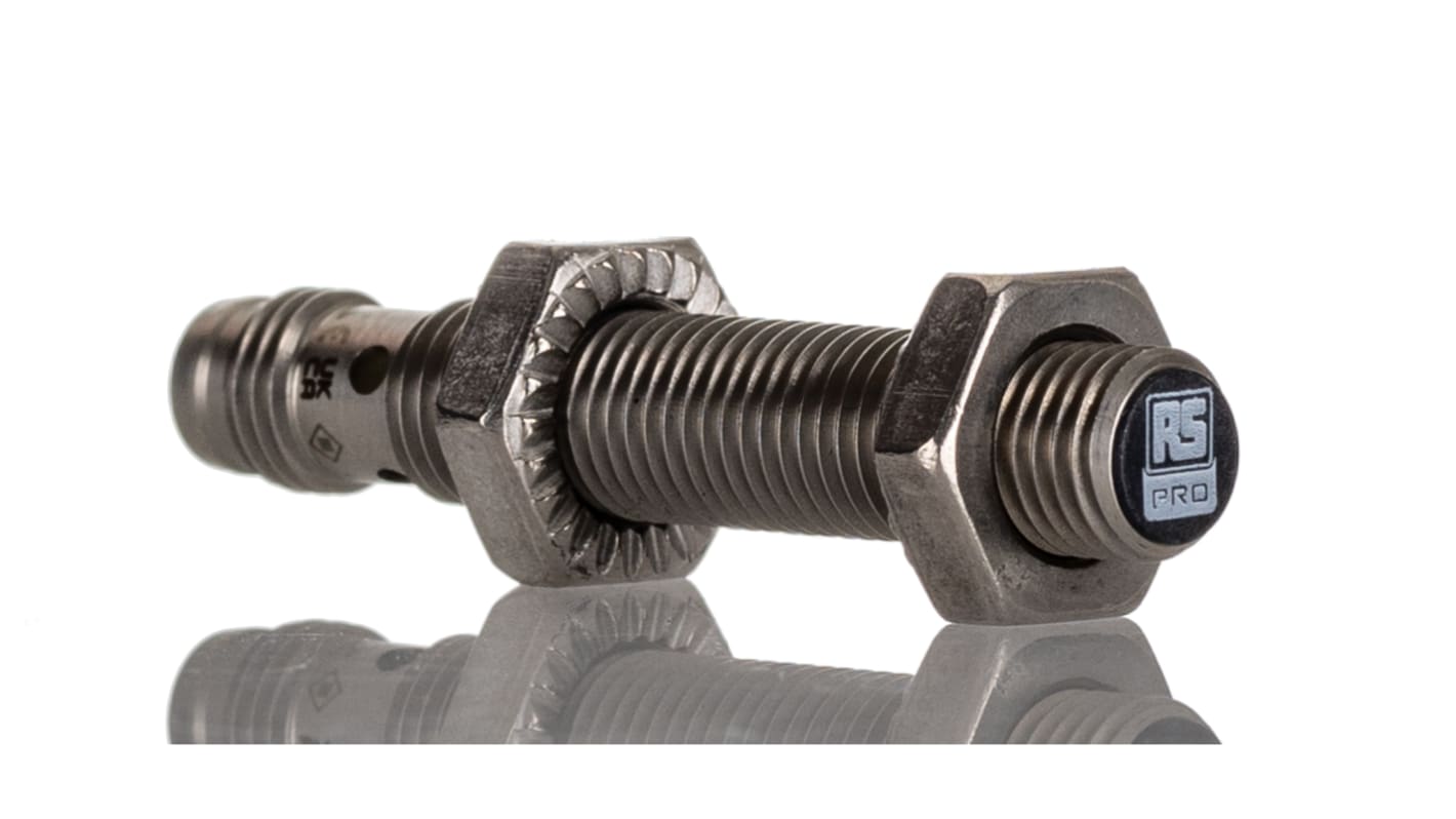Rs-Online Sensore di prossimità Cilindro filettato RS PRO M8 rilevamento 2 mm 10 → 30 V c.c Offerta speciale della fabbrica