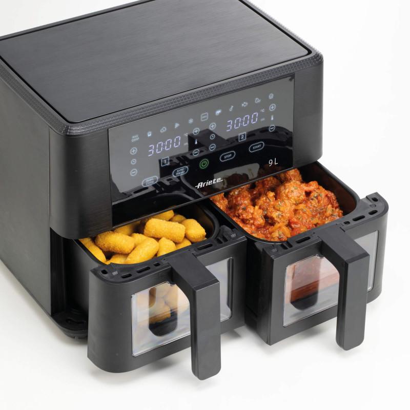 Ariete FRIGGITRICE AD ARIA 9L DOPPIO CESTELLO CON VETRO In Vendita