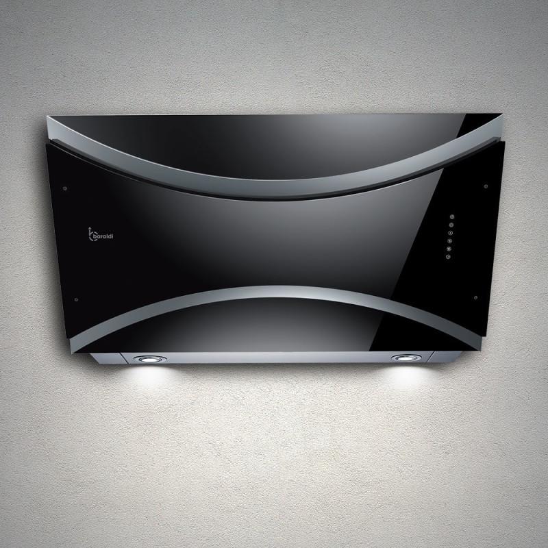 Baraldi QEEN Cappa Cucina a Parete 90 cm 900 m3/h - Vetro Nero Nuova