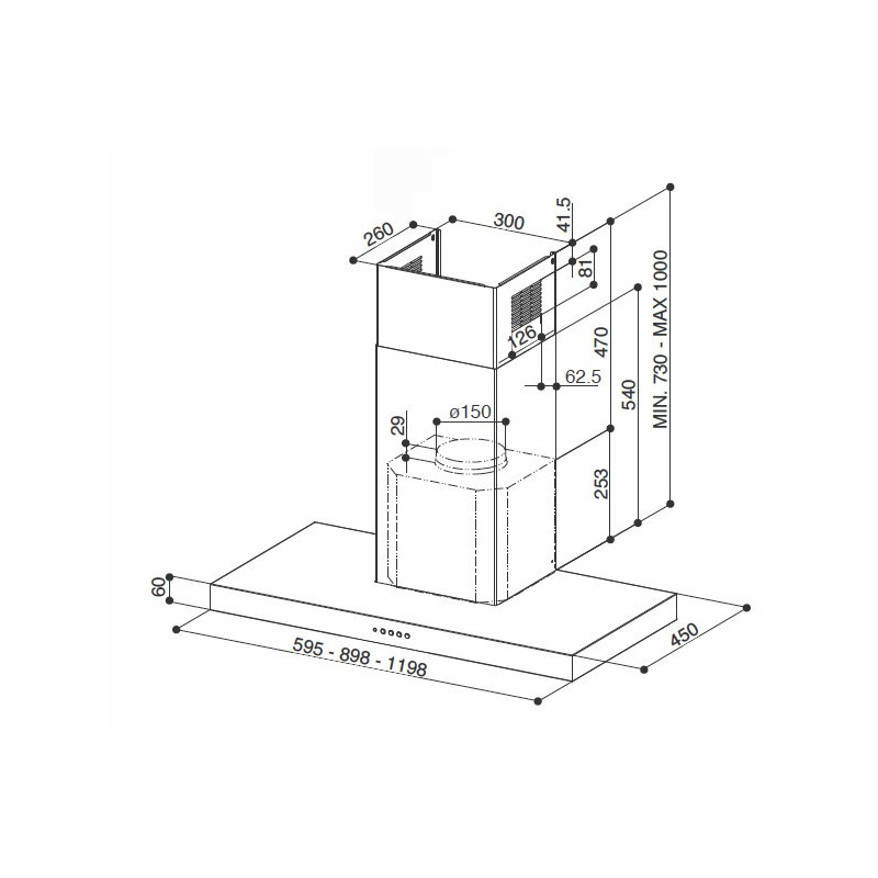 FABER S.p.A. Stilo Smart X A90 Cappa aspirante a parete Acciaio inox 435 m³/h D Promozione