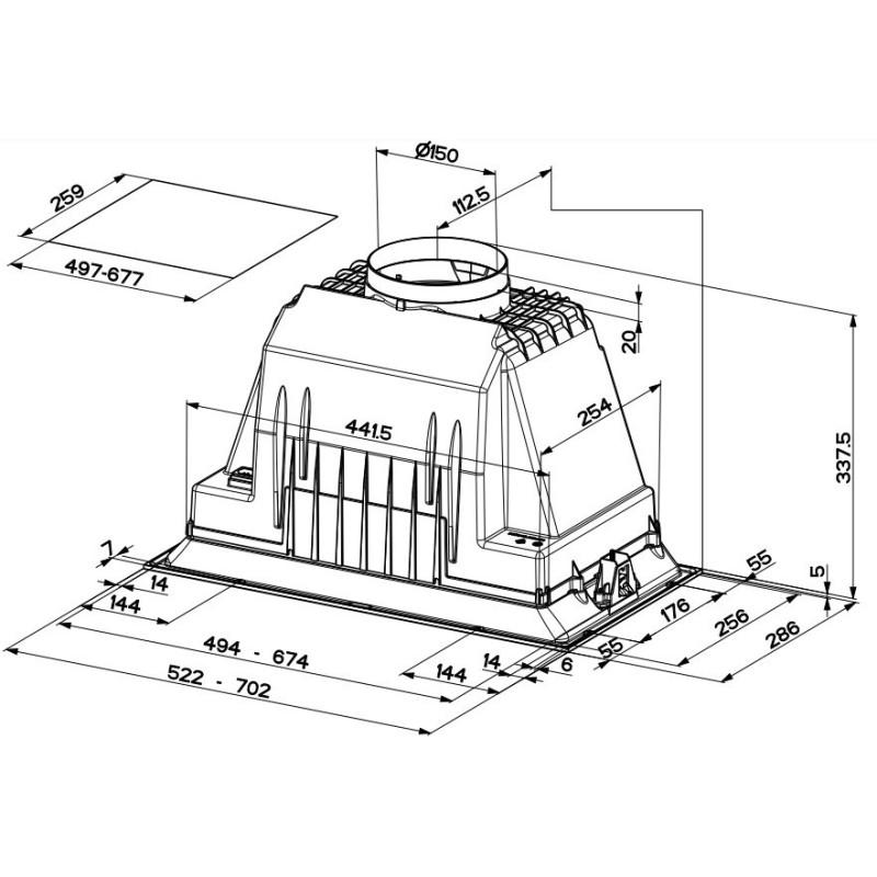 FABER S.p.A. Inka Plus HC X A70 Integrato Acciaio inox 580 m³/h B Spedizione Gratuita