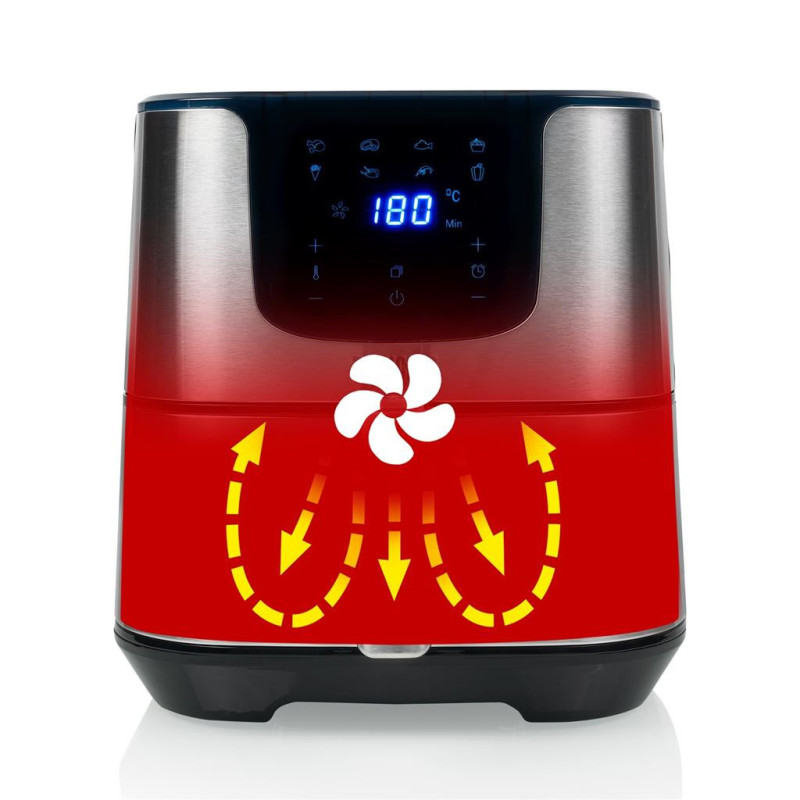 Princess 182060 Singolo 5 5 L Indipendente 1700 W Friggitrice ad aria calda Argento Vendite Flash