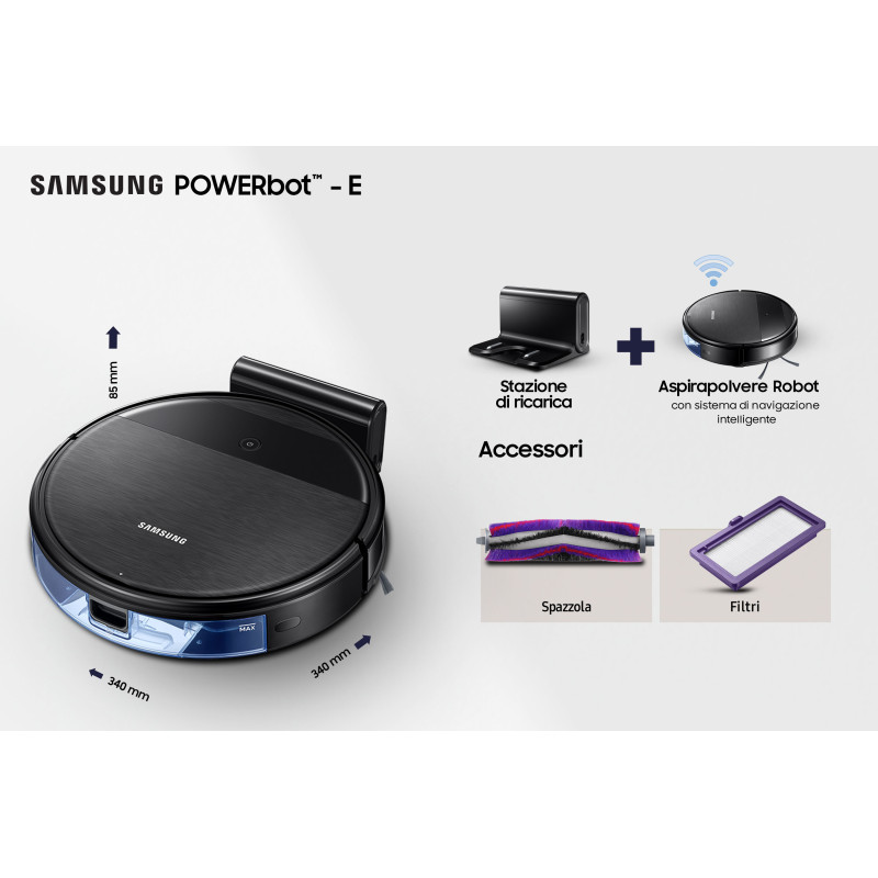 Samsung Robot Aspirapolvere POWERbot™ 2 IN 1 Aspira e Lava VR05R5050WK Moda
