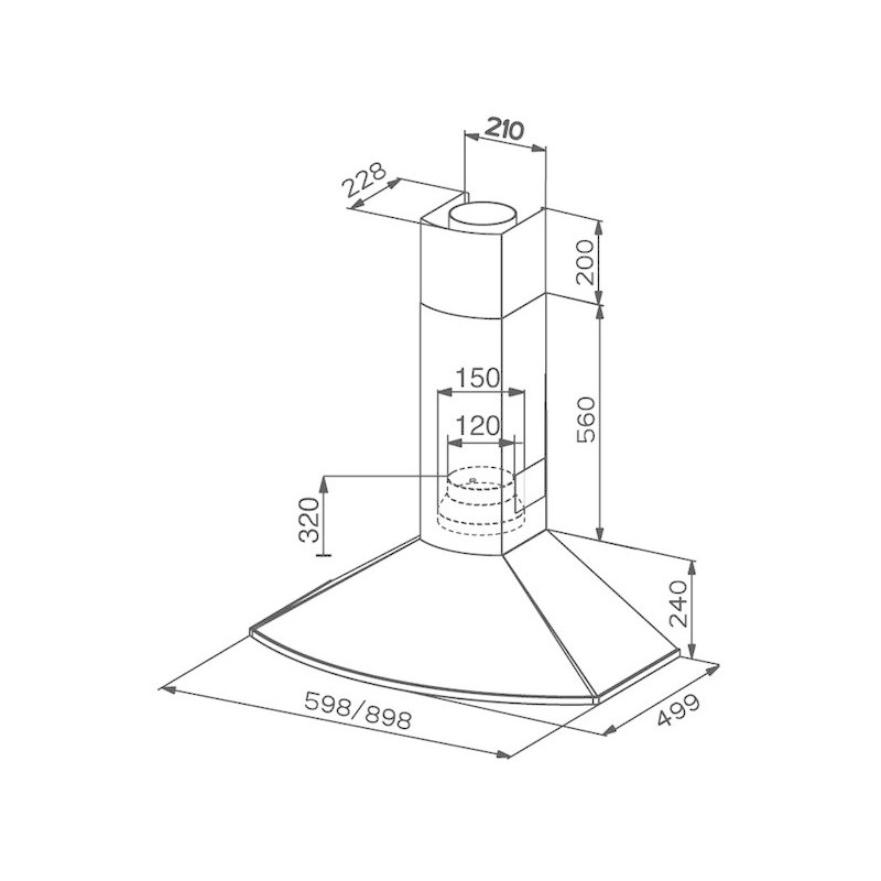 FABER S.p.A. TENDER X A60 Cappa aspirante a parete Acciaio inox 400 m³/h D In Vendita