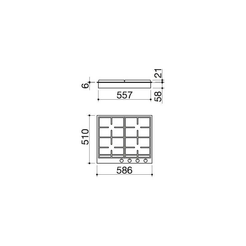 Barazza 1PBF64 piano cottura Nero Acciaio inox Da incasso Gas 4 Fornello(i) Grandi sconti
