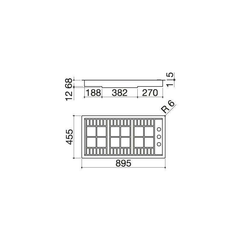 Barazza 1PLB2TI piano cottura Acciaio inox Da incasso Gas 3 Fornello(i) Offerte speciali