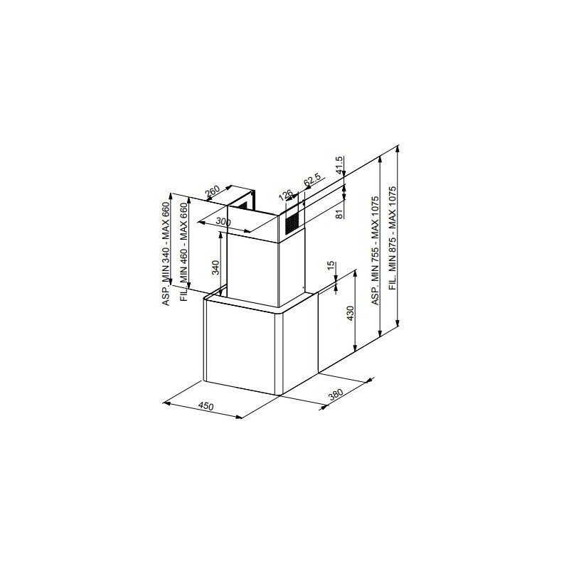 FABER S.p.A. Lithos EG6 WH Led A45 Cappa aspirante a parete Bianco 580 m³/h C Enormi sconti