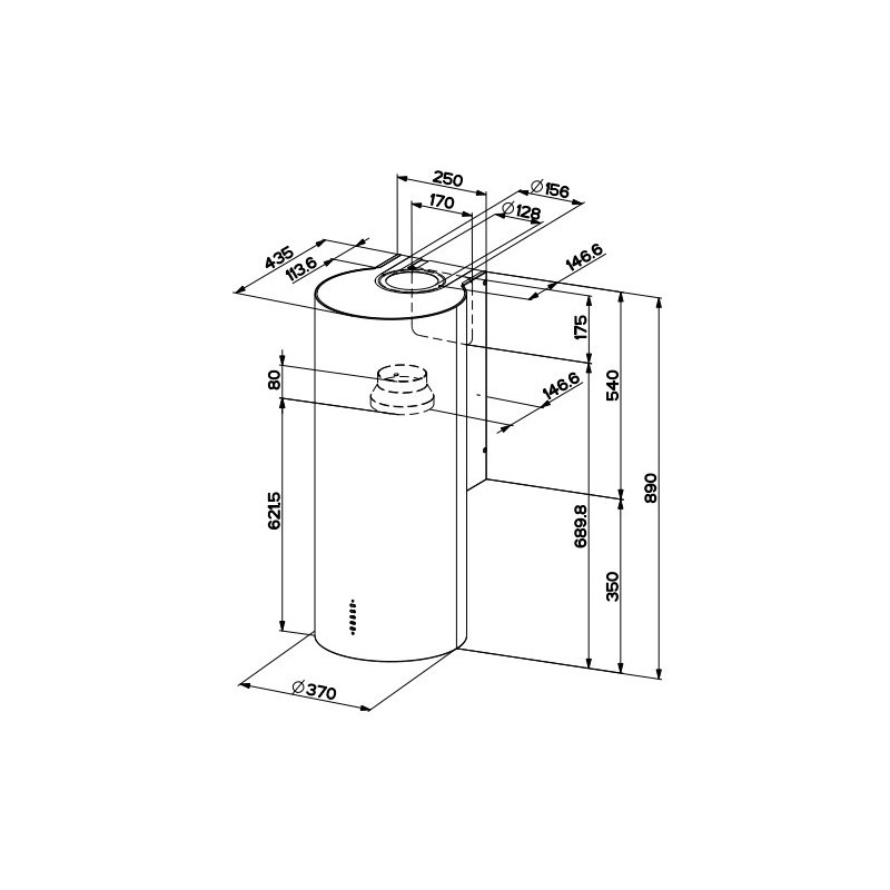 FABER S.p.A. Cylindra Plus WH GLOSS A37 Cappa aspirante a parete Bianco 680 m³/h Fino Al -60%