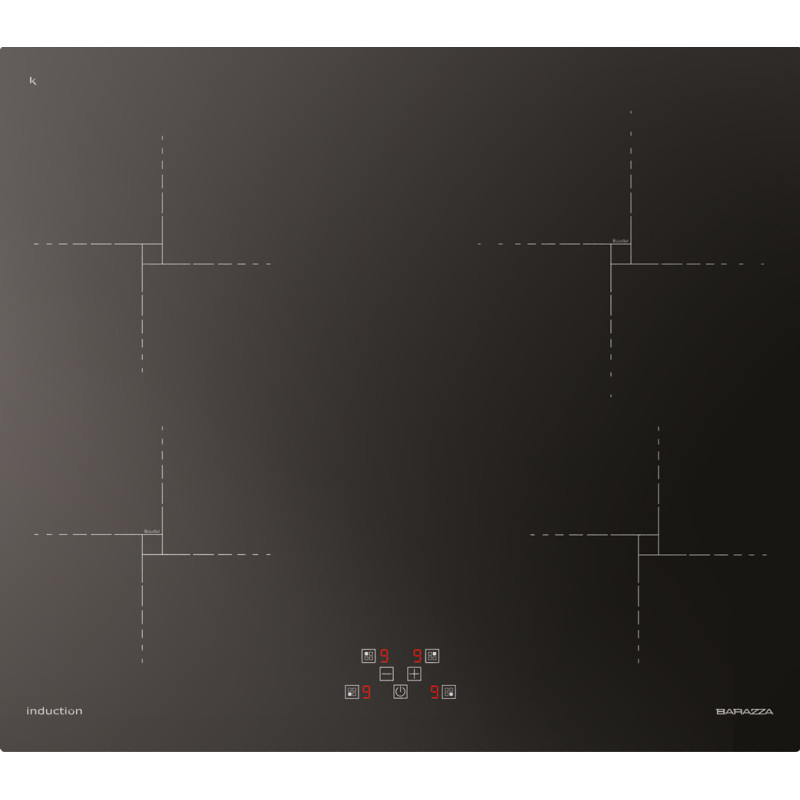 Barazza 1PIDG64N piano cottura Nero Da incasso 60 cm Piano cottura a induzione 4 Fornello(i) Officina