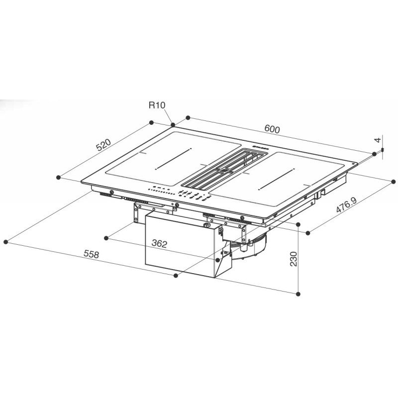FABER S.p.A. Galileo Smart BK A600 Nero Da incasso 60 cm Piano cottura a induzione 4 Fornello(i) Vendita