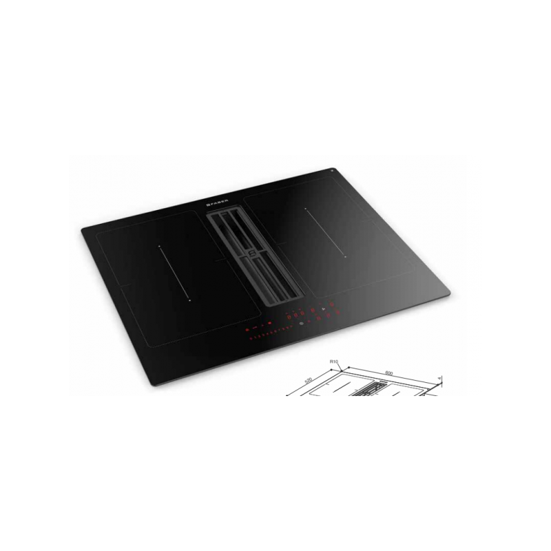 FABER GALILEO SMART BK Piano Cottura a induzione con Cappa Integrata 60 cm + Kit 340.0627.228 - Vetro Nero Promozione