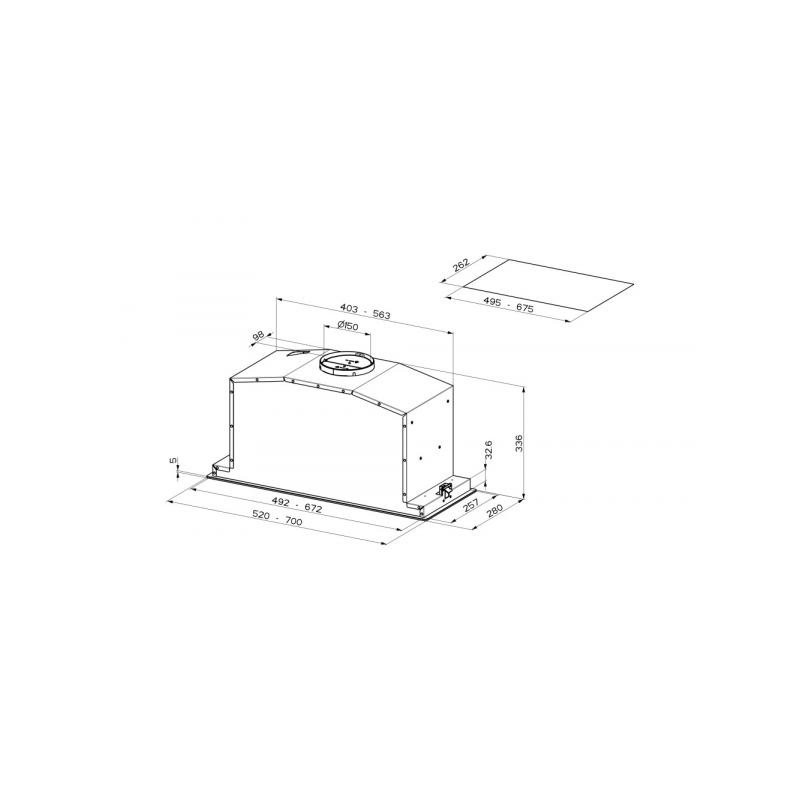 FABER cappa sottopensile bi-air kl 305.0615.687 vetro nero e marrone chiaro da70 cm Qualità Garantita