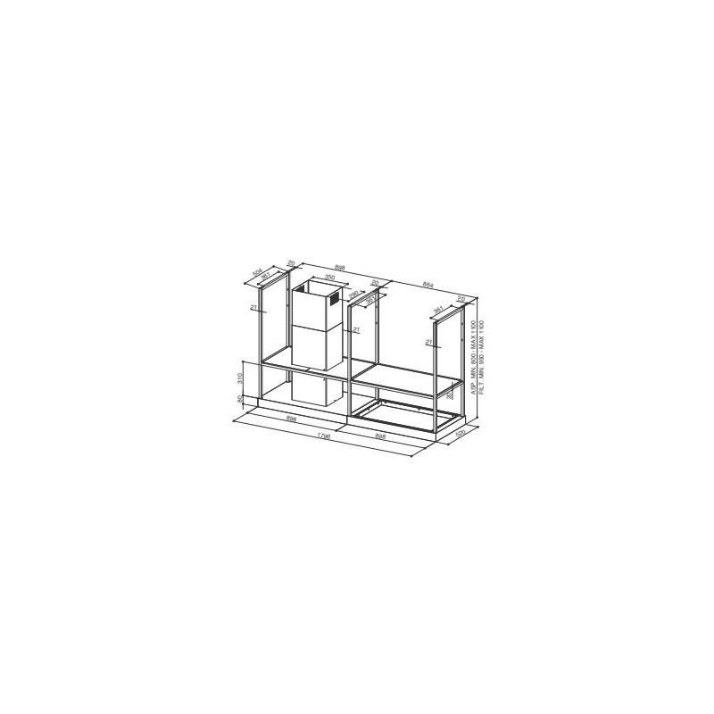 FABER S.p.A. T-Shelf EV8 Titanium Matt A180 Cappa aspirante a isola Titanio 700 m³/h C Prezzo Ridotto