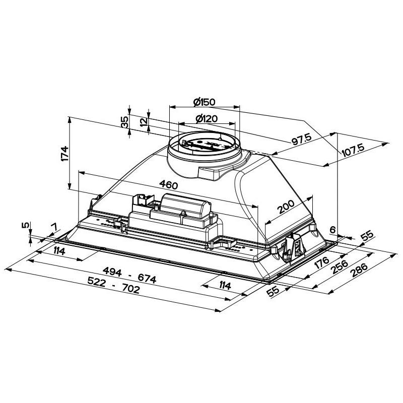 FABER S.p.A. Inka Smart HC X A70 Integrato Acciaio inox 390 m³/h B Saldi Di Fabbrica