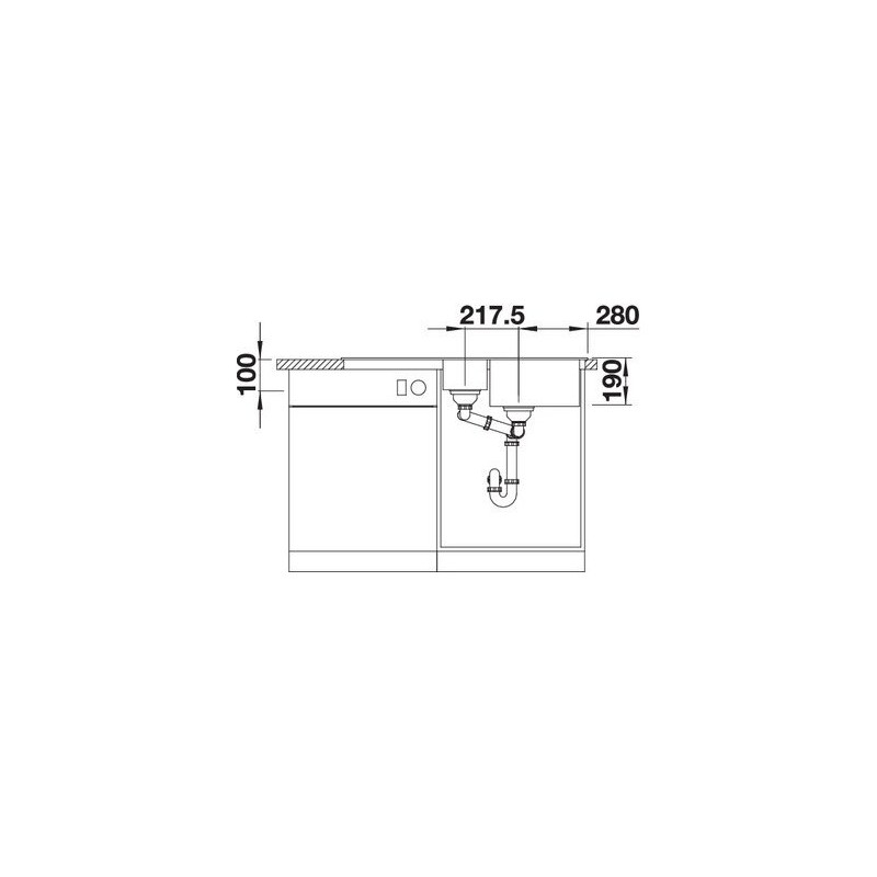 BLANCO 1519858 Sona 6 S lavello 1 vasca+vaschetta+gocciolatoio 100x50cm Silgranit Tartufo Spedizione Gratuita