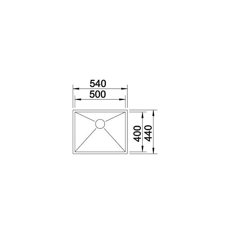 BLANCO 1517244 Lavello Zerox 500-IF 1 vasca 54x44cm Acciaio Inox Durinox Soddisfazione Garantita