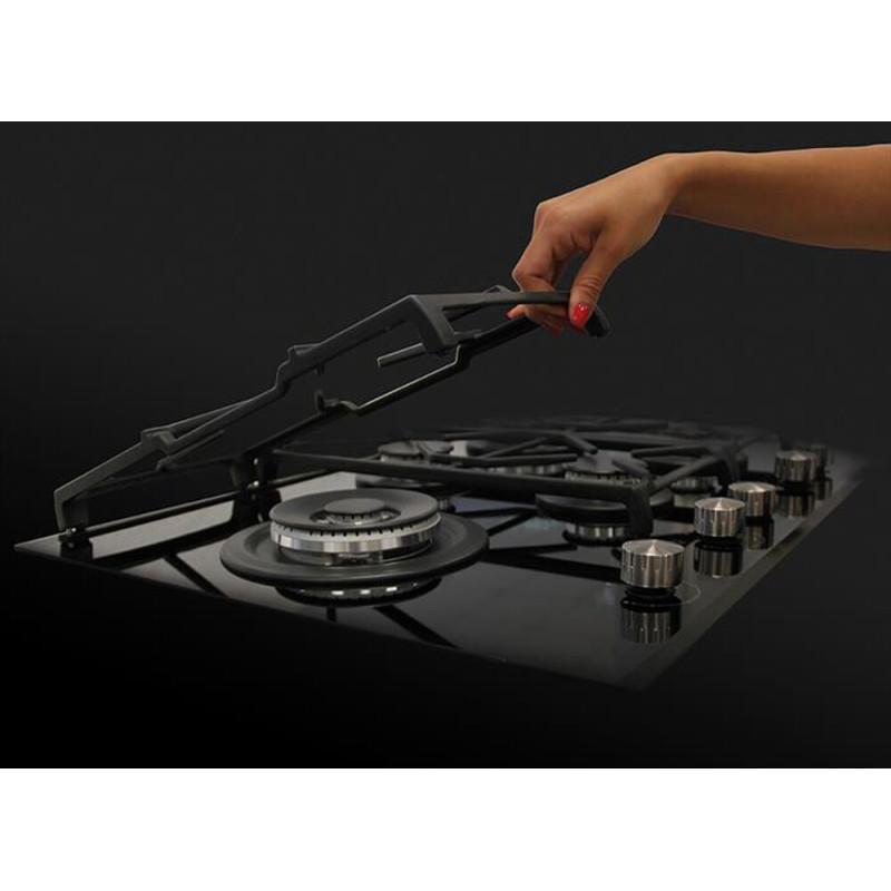 GLEM GAS GV95TXBK Piano cottura da incasso 90cm 5 fuochi gas 1 rapido - Vetro nero Promozione Limitata