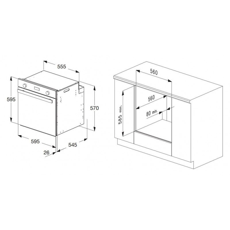 BLANCO 1043100 Forno Elettrico Chef 5 funzioni 64 litri Inox A Shopping Online