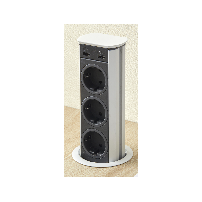 SFL A9503 Torretta multipresa a scomparsa 3 Schuko 2 Usb - Bianco Super Saving Price
