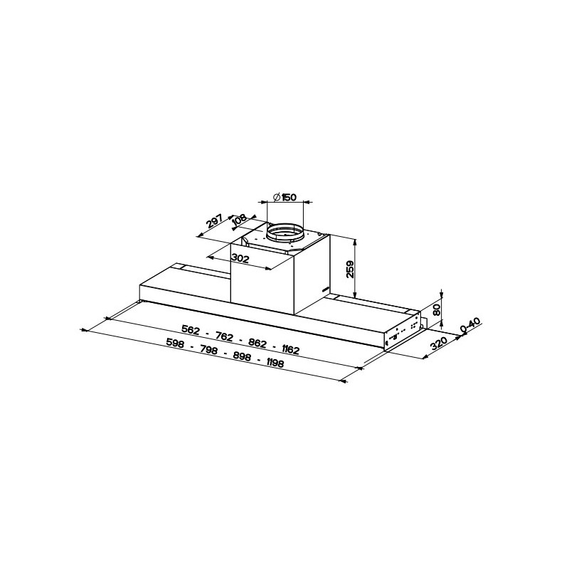 FABER S.p.A. In-Nova Premium X KL A120 Integrato Acciaio inox 670 m³/h Consegna Veloce