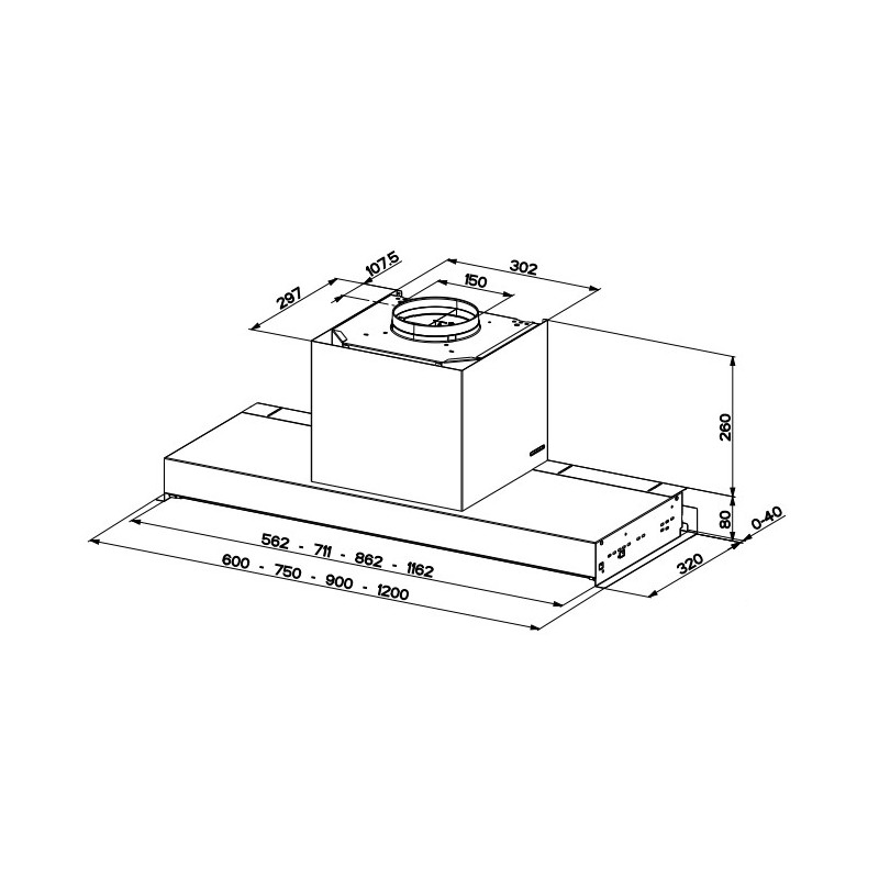 FABER S.p.A. In-Nova Premium EV8+ X A75 Integrato Acciaio inox 670 m³/h Promozione Limitata