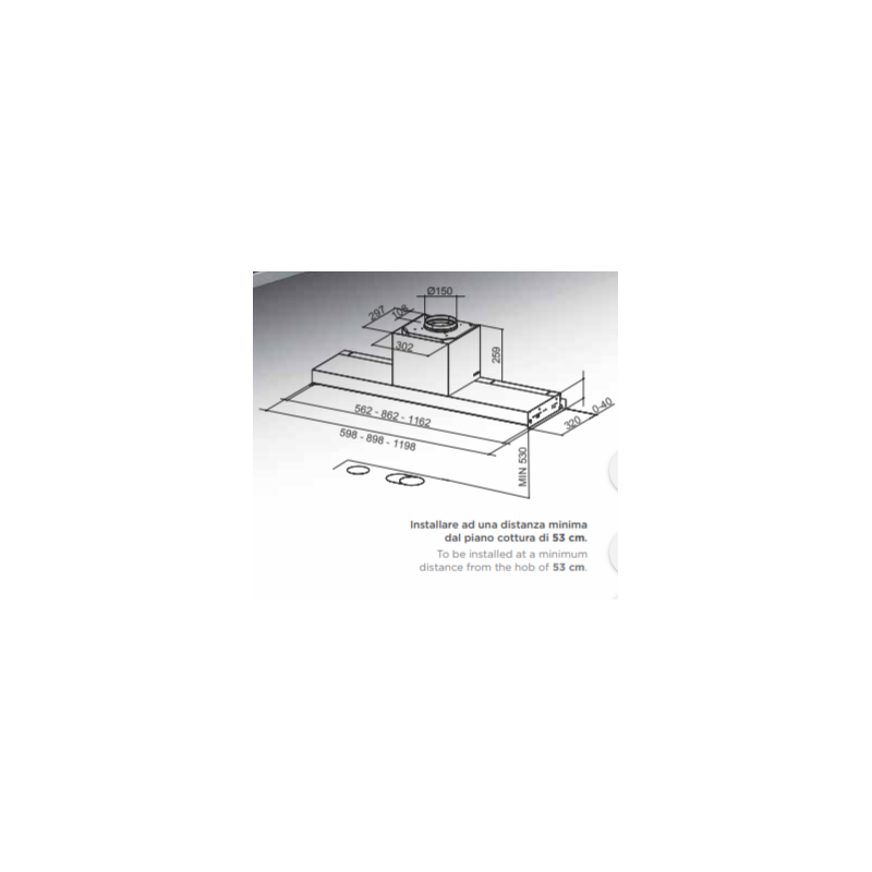 FABER CAPPA ad incasso IN-NOVA TOUCH 305.0611.155 acciaio inox e vetro bianco da 120cm Novità