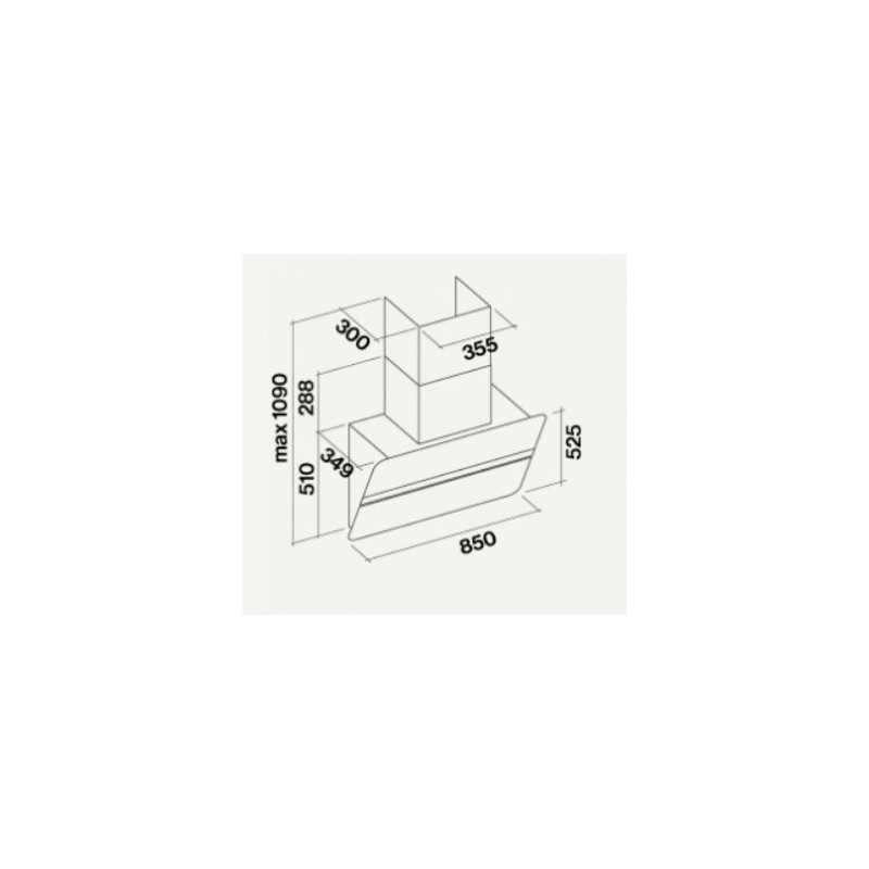 Falmec Flipper NRS Cappa aspirante a parete Nero 800 m³/h B Prezzo di fabbrica