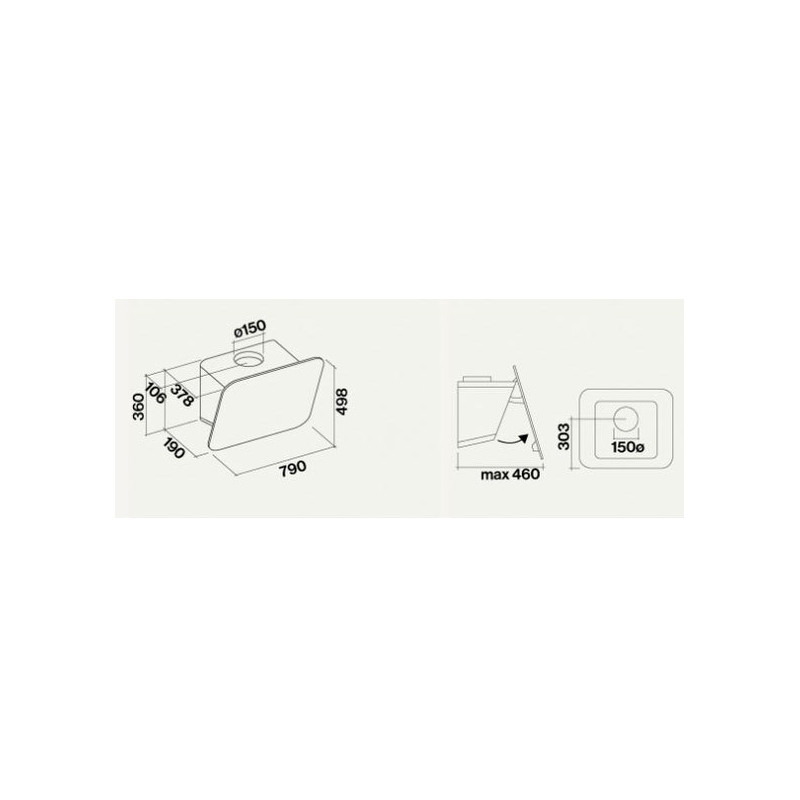 Falmec Tab Cappa aspirante a parete Nero 800 m³/h A Online Outlet