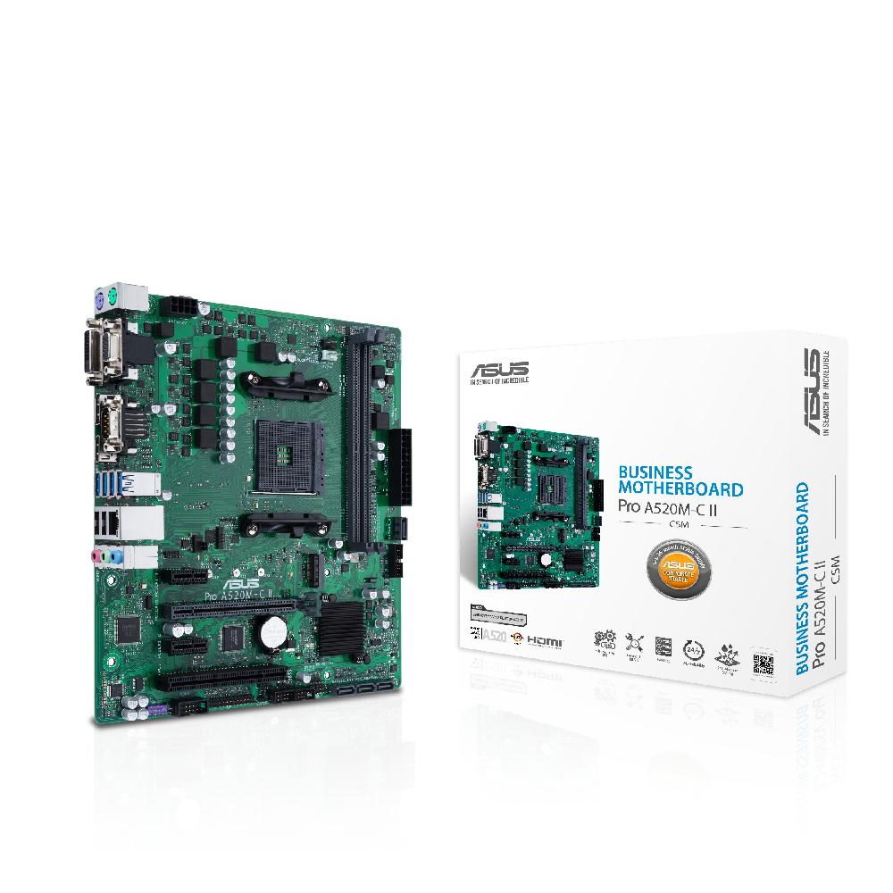 ASUS PRO A520M-C II/CSM AMD A520 Socket AM4 micro ATX Sostegno trimestrale