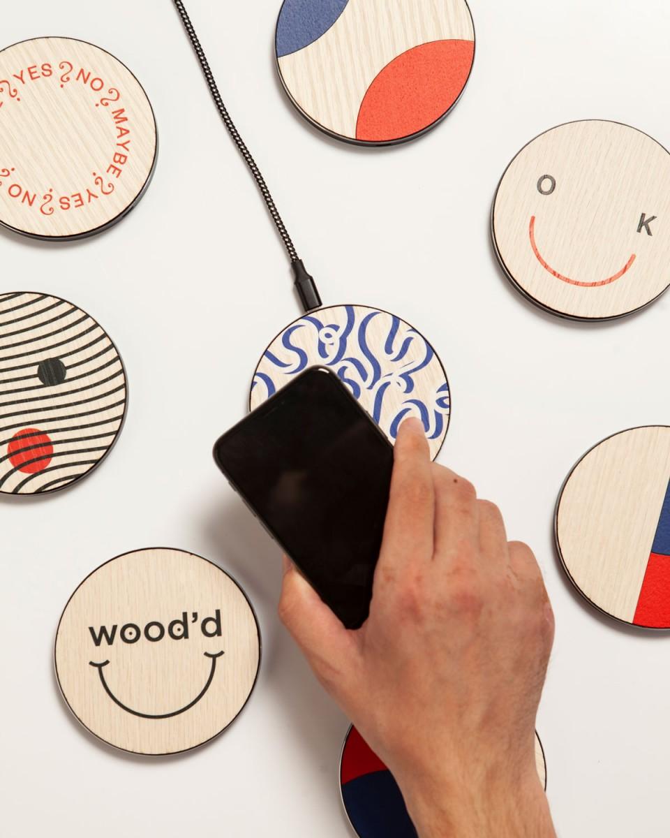 Wood'd Charger Happy Sad Vendita Calda