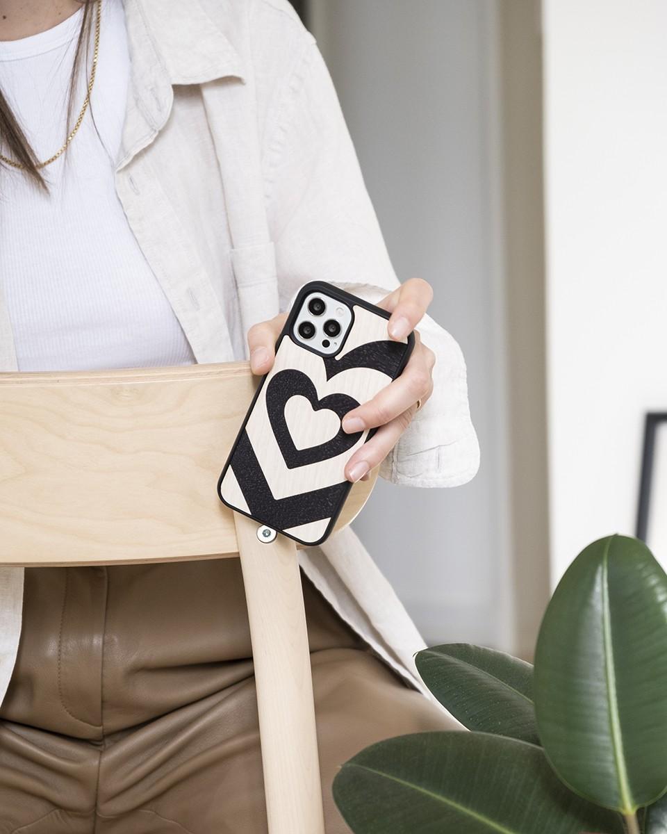 Wood'd Cuore Matto Nero Cover In Vendita
