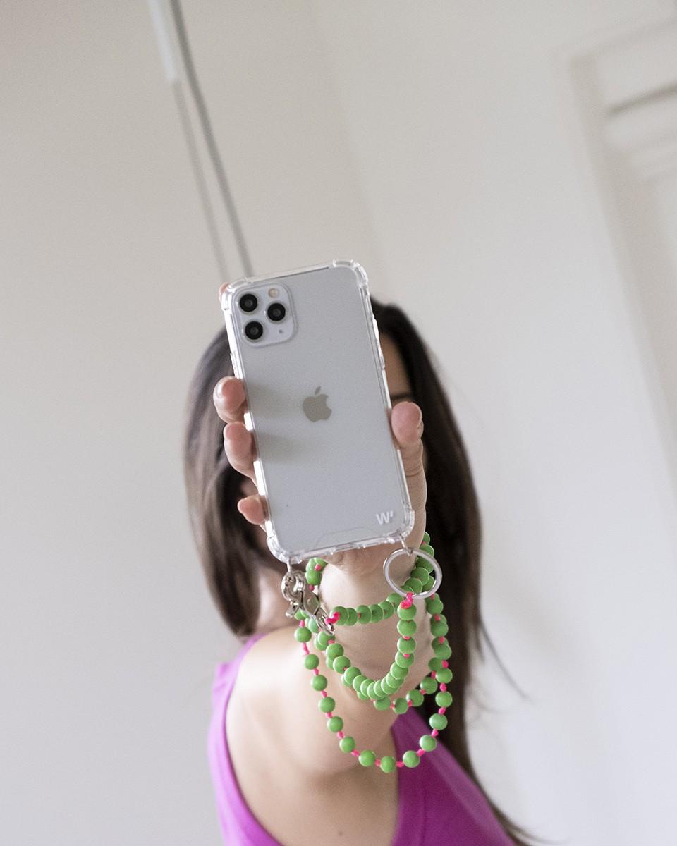 Wood'd Pearls Green Necklace In Saldo