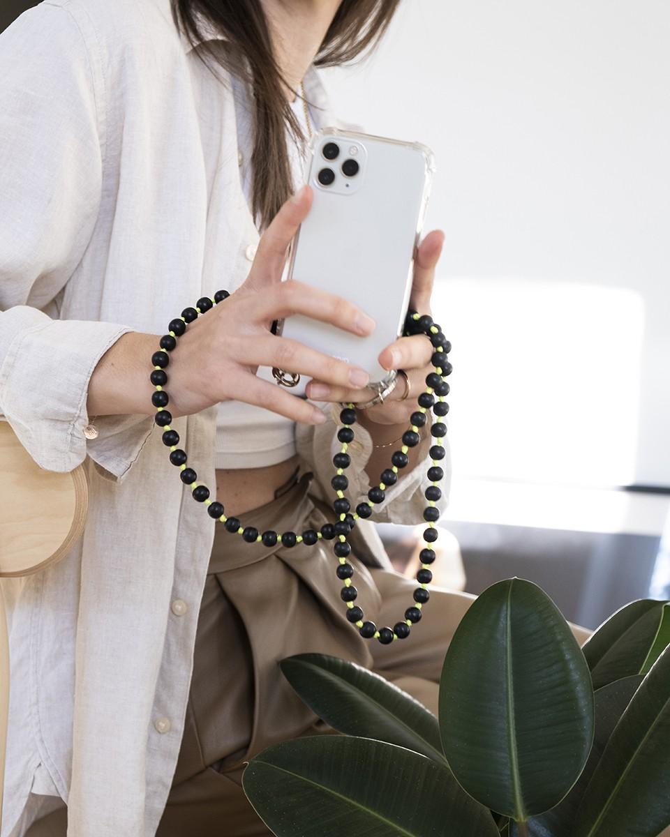 Wood'd Pearls Black Necklace Moda