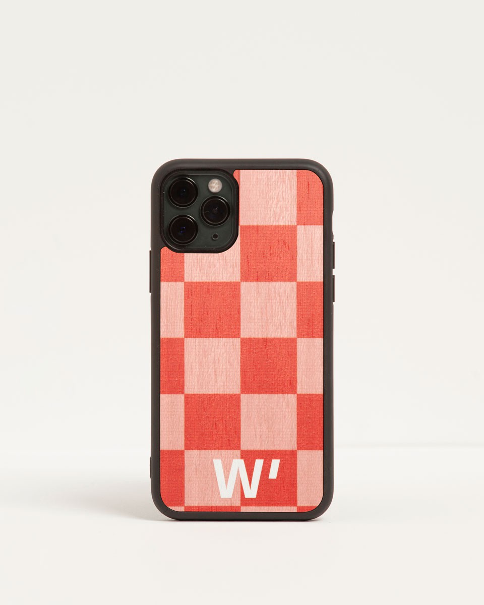 Wood'd Pink Check Cover Negozi Online